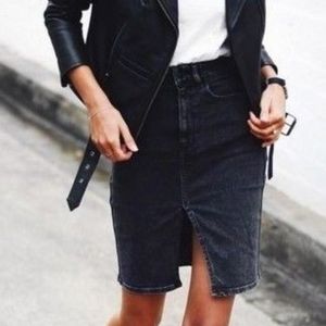 Dark Denim Skirt Capsule Wardrobe Staple